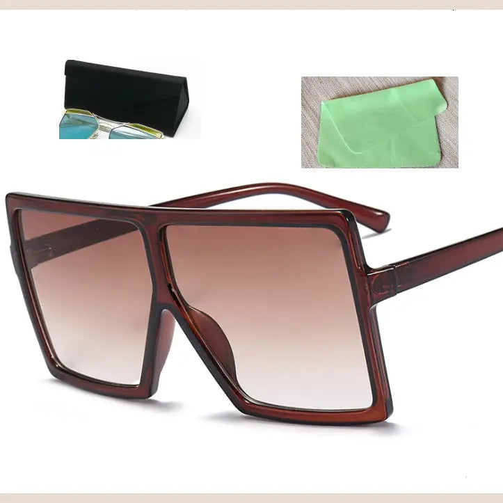 Square Large Frame Sunglasses for Women - C3