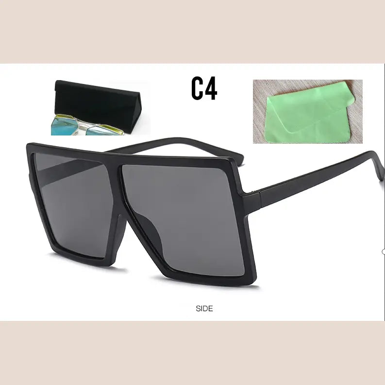 Square Large Frame Sunglasses for Women - C4