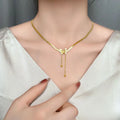 Stainless Steel Frosted Butterfly Necklace For Women Gold Silver Color Snake Chain Choker Necklace Female Fashion Party