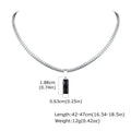Stylish Mens Geometric Stone Pendent Necklaces,Stainless Steel Flat Cuban Chain Collars,Hip Hop Jewelry Gifts for Him