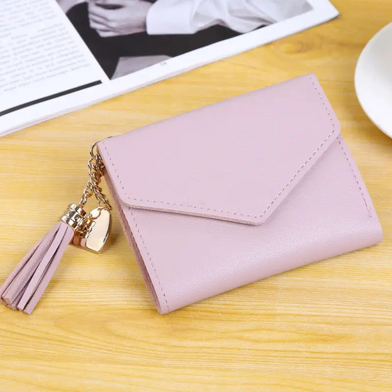 Tassel Wallet Heart-shaped Purse Pendant Clutch - Wallets