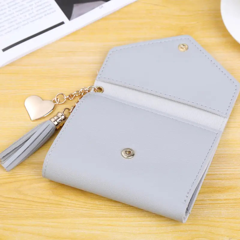 Tassel Wallet Heart-shaped Purse Pendant Clutch - Wallets