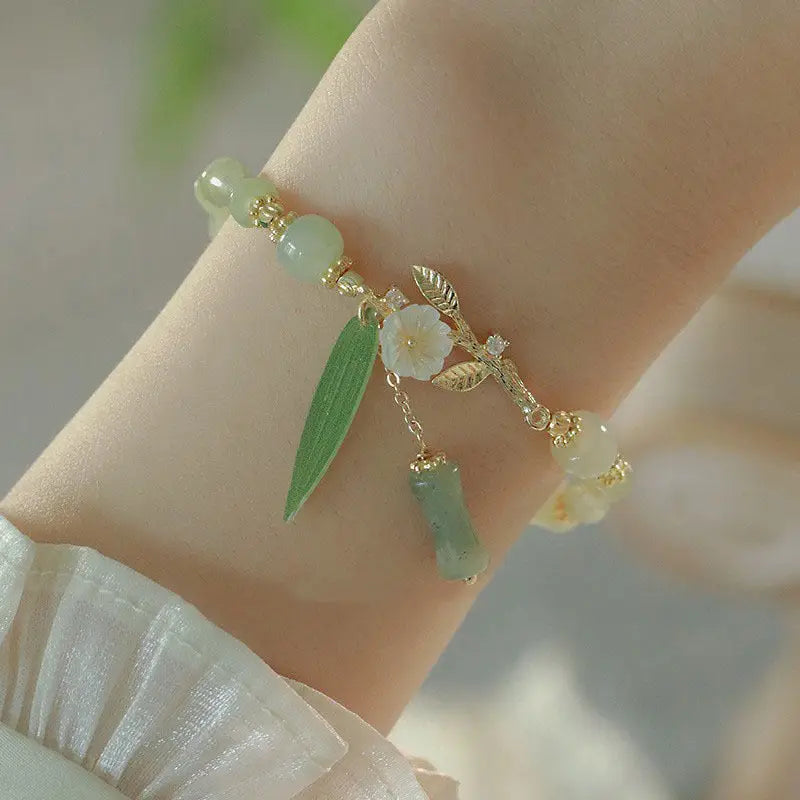 Traditional Chinese Bamboo Bracelet - New Flower Bamboo Leaf Bracelet