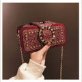 Trendy Sequin Women’s Shoulder Bag with Chain Strap - black