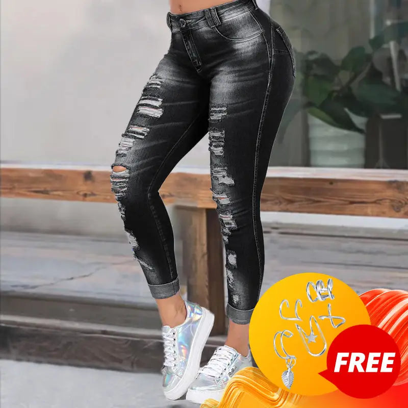 Trendy Slim Fit Casual Ripped Women’s Jeans