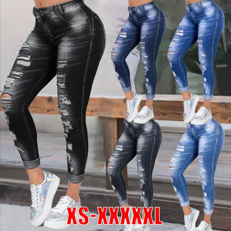 Trendy Slim Fit Casual Ripped Women’s Jeans