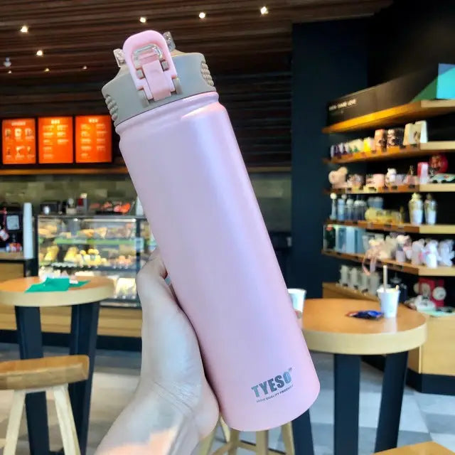 Tyeso Stainless Steel Thermos Cup for Outdoor Sports - Pink 750 ml