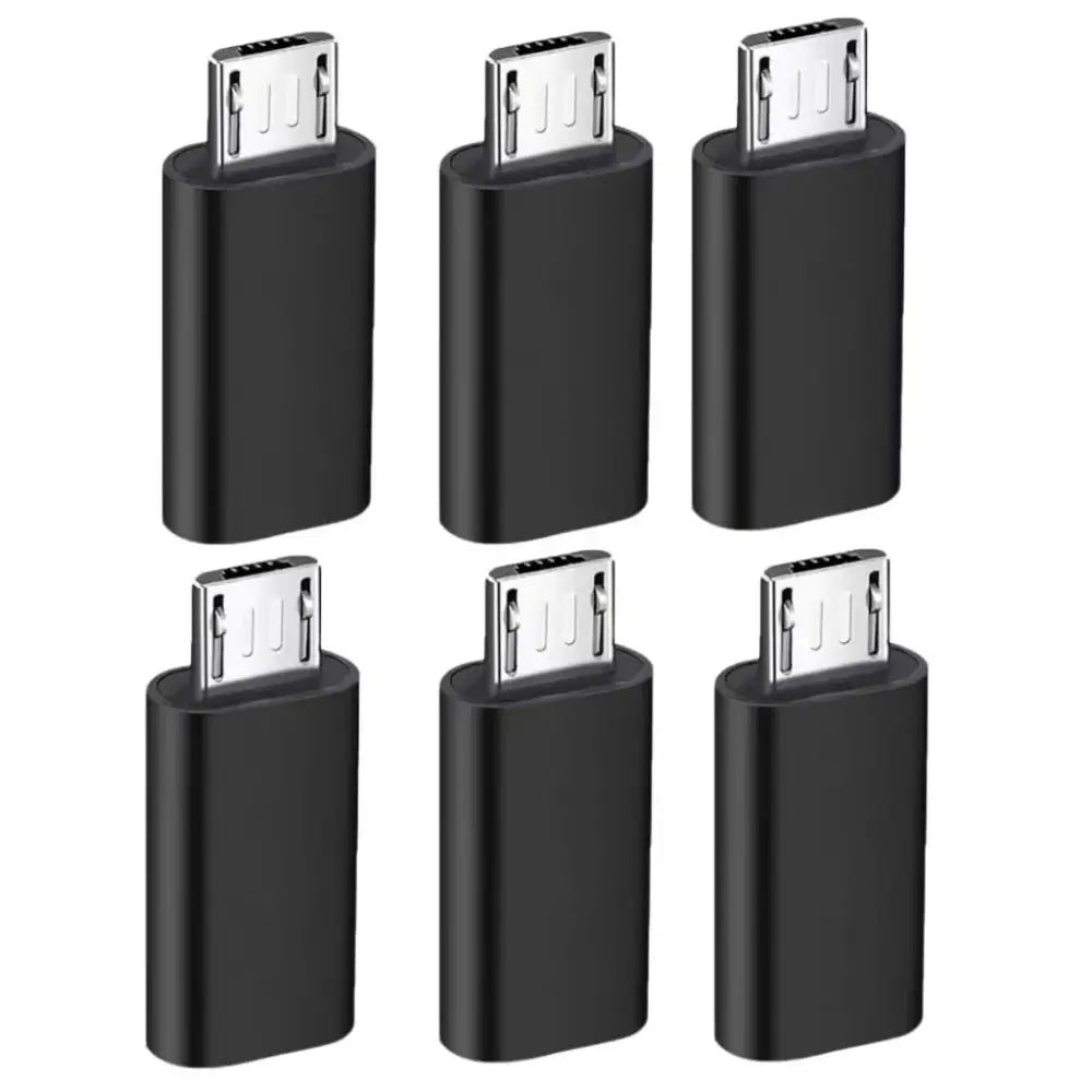 R&z - Type C Male Adapter OTG Converter Micro-B To USB-C Connector Charging Cable Adapter Phone Accessories - black 6pcs