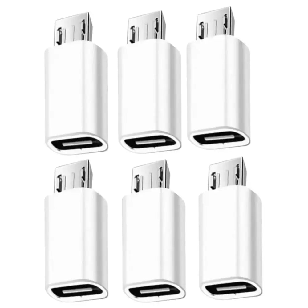 R&z - Type C Male Adapter OTG Converter Micro-B To USB-C Connector Charging Cable Adapter Phone Accessories - white 6pcs