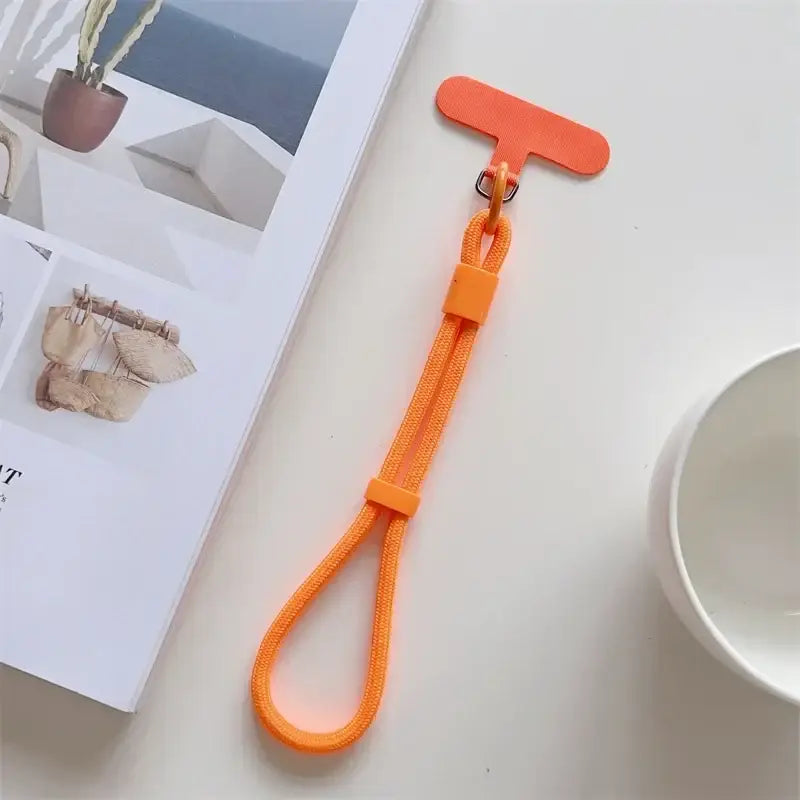 Universal Adjustable Short Lanyard Colorful Hand Wrist Strap Rope for Mobile Phone Cell Phone Case Accessories - Orange