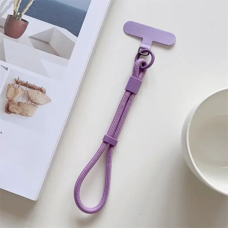 Universal Adjustable Short Lanyard Colorful Hand Wrist Strap Rope for Mobile Phone Cell Phone Case Accessories - Purple