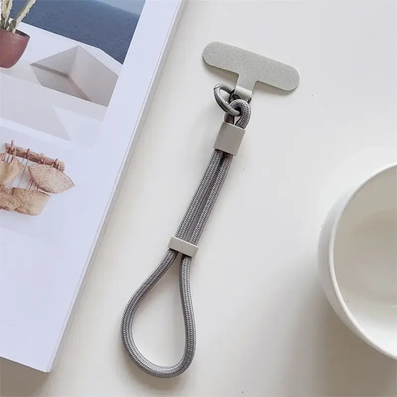 Universal Adjustable Short Lanyard Colorful Hand Wrist Strap Rope for Mobile Phone Cell Phone Case Accessories - Grey