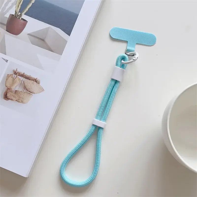Universal Adjustable Short Lanyard Colorful Hand Wrist Strap Rope for Mobile Phone Cell Phone Case Accessories - Skyblue
