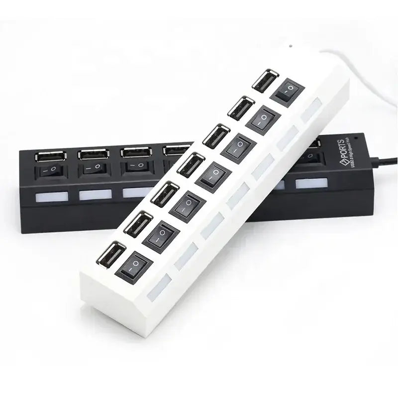 R&z - USB Splitter Power Adapter Multiple Expander With On Off Switch For PC Laptop MacBook Accessories