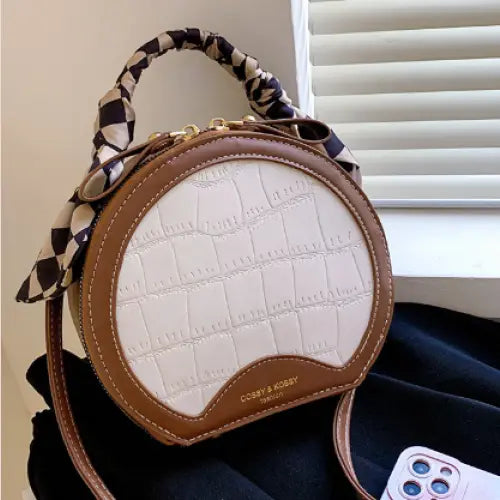 Versatile Crocodile Pattern Shoulder and Crossbody Bag - Brown