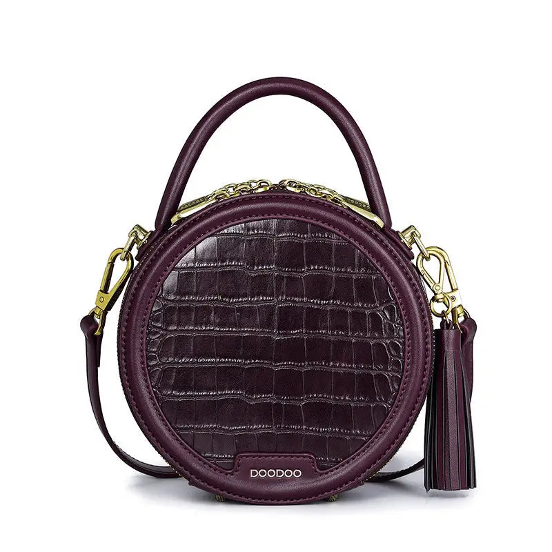 Versatile Crocodile Pattern Shoulder and Crossbody Bag - Brown