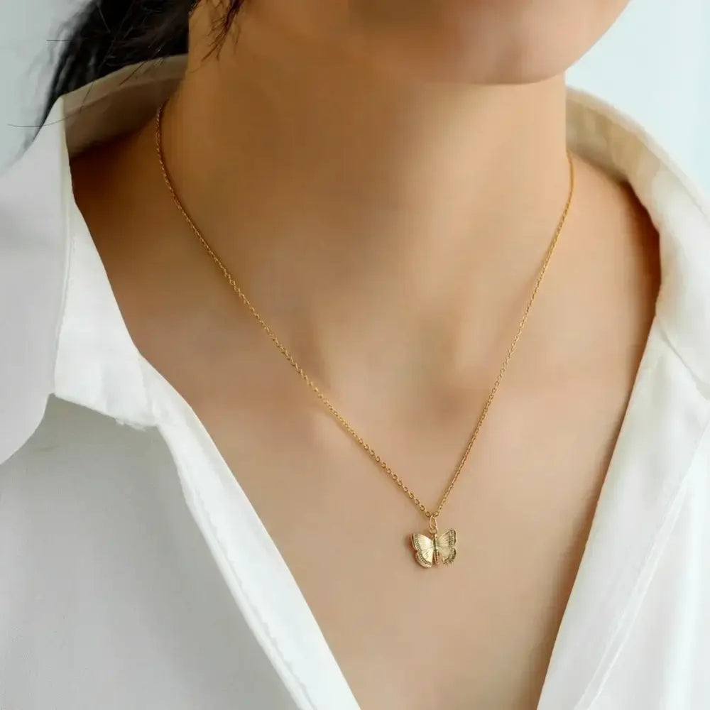 Vintage Butterfly Necklace Women Golden Stainless Steel Blade Snake Chains Aesthetic Charms Choker Women jewelry Gift