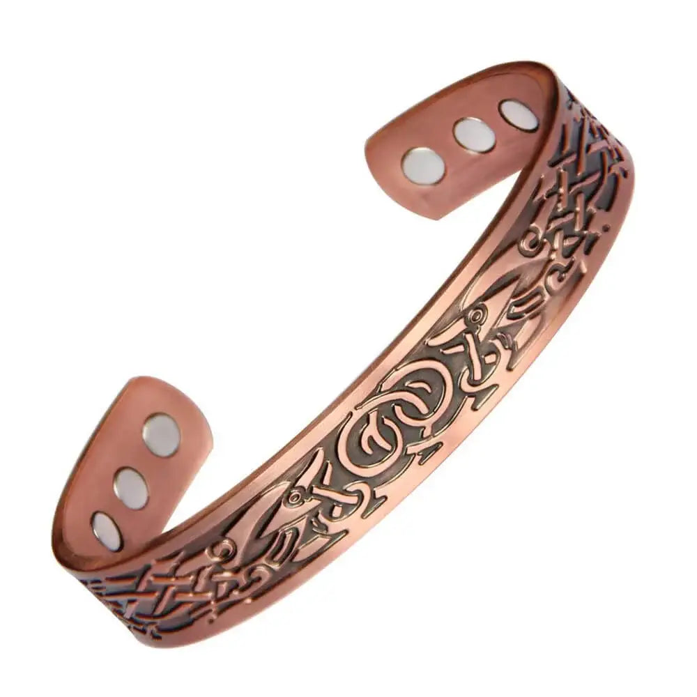 Vintage European and American style magnetic energy wristband bracelet antique copper magnetic trendy accessory - Style