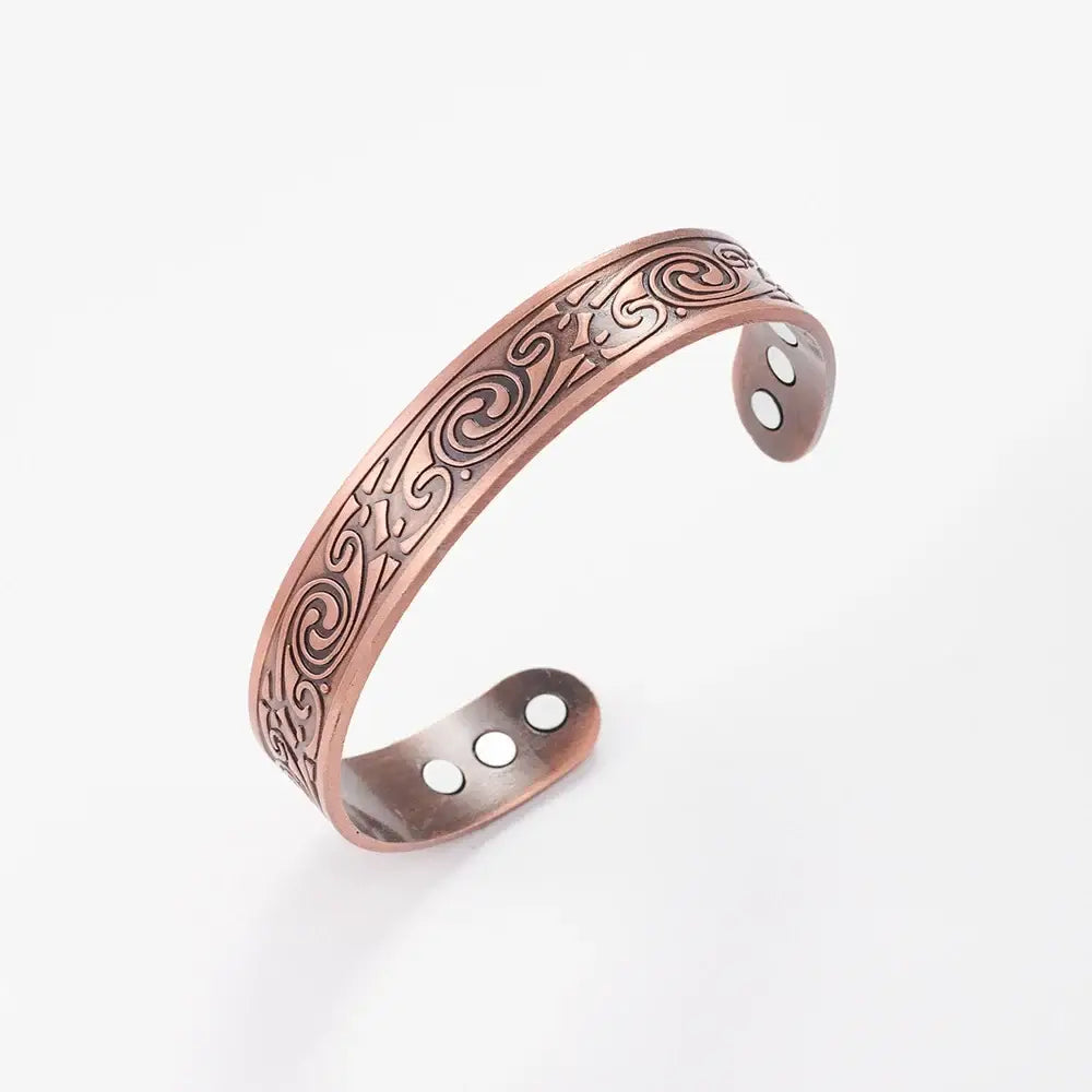 Vintage European and American style magnetic energy wristband bracelet antique copper magnetic trendy accessory - Style