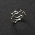 Vintage Ins Style Adherence Men’s and Women’s Rings with Branches Thorns Couples’ Ring Gifts Fashion and Personality