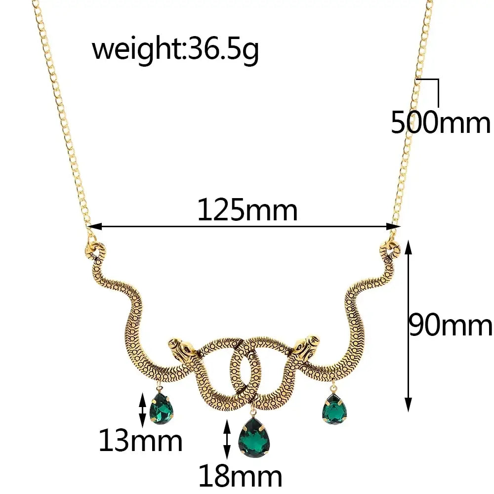 Vintage Snake Personality Necklace Gothic Punk Style Pendant Cosplay Party Jewelry Accessory for Men And Women