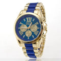 Watch with Three Eyes and Steel Band Geneva Style - Blue - Executive Watches