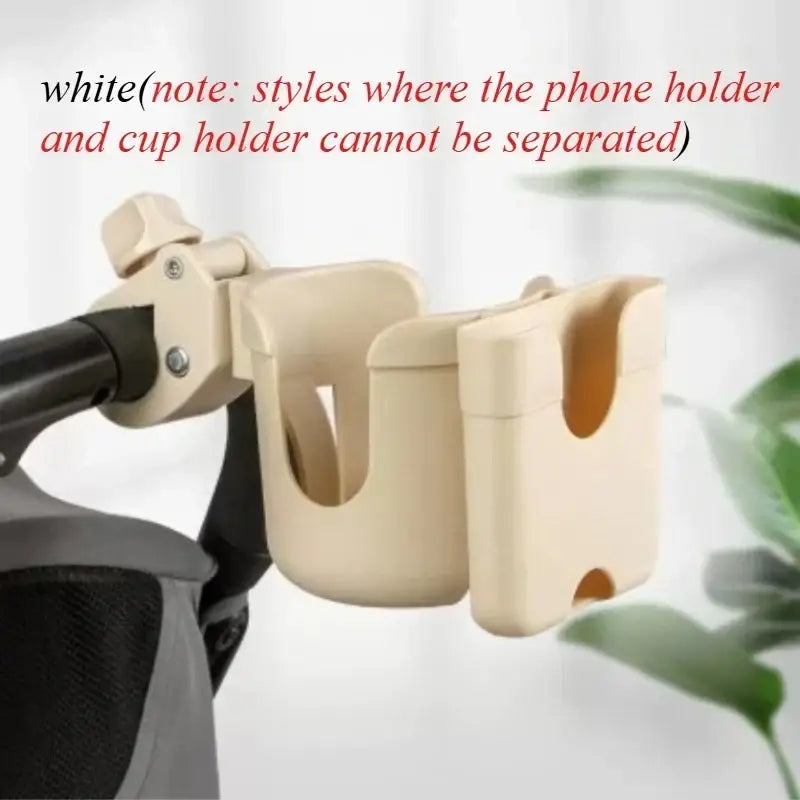 R&z - Water Cup Holder With Phone Holder Universal Bottle Holder For Wheelchair stroller Accessories - white