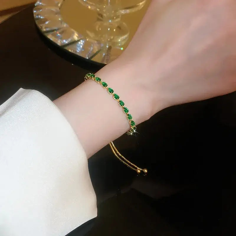 Wave Geometry Adjustable Bracelet Bangle Luxury Fashion Rhinestone Crystal Bracelets Women Wedding Wristband Jewelry