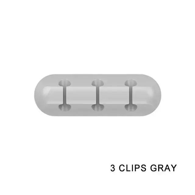 Wire Organizer Mobile Phone Charging Cable Data Cable Wire Routing Storage Cable Organizer Snap Clip - 3 Clips Gray