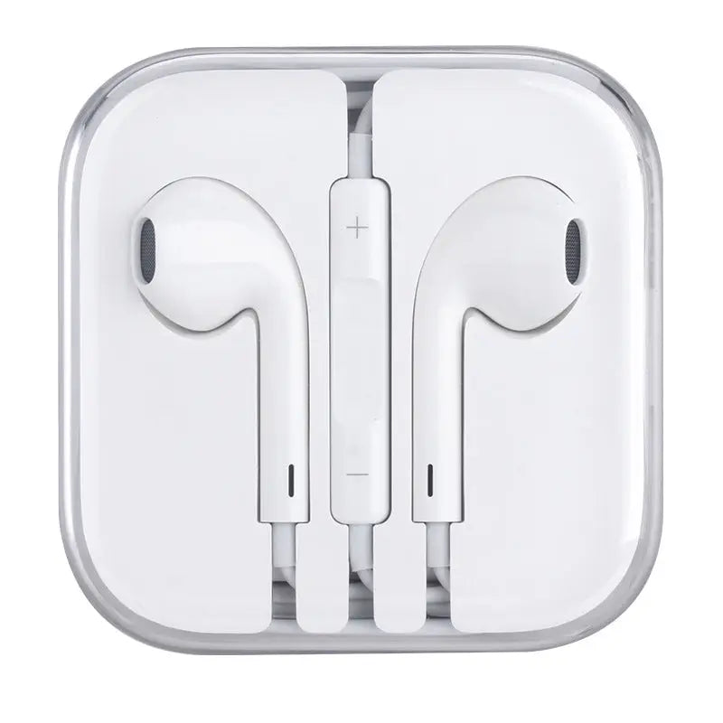R&Z - Wired Earphones with Round Hole for Mobile Devices - White