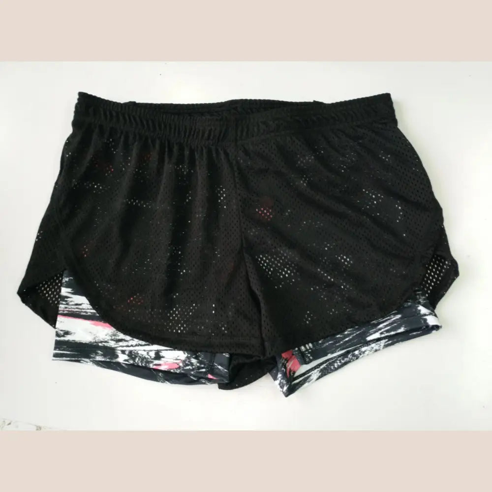 Women’s Breathable Double-Layer Yoga Shorts - Printing / M