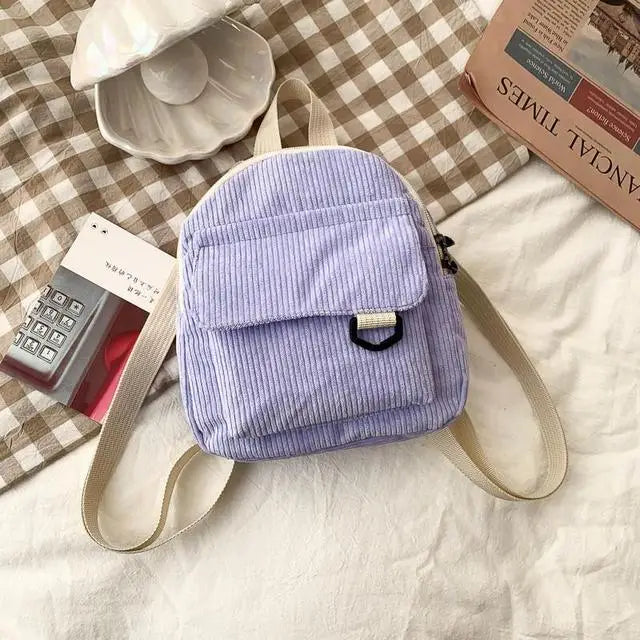Women’s Corduroy Mini Backpack - Purple