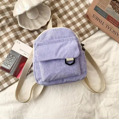 Women’s Corduroy Mini Backpack - Purple