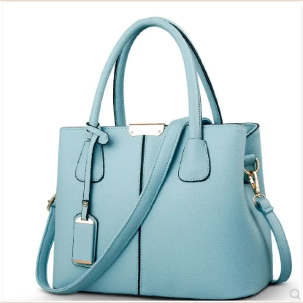 Women's Elegant Shoulder Handbag in Light Blue