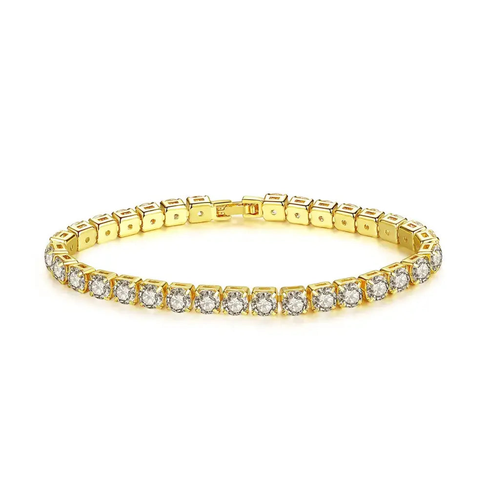 Women’s Fashion 4mm Zirconia Tennis Bracelet Crystal Charm Designer Thin Chain Wedding Jewelry - 21cm / DG2482