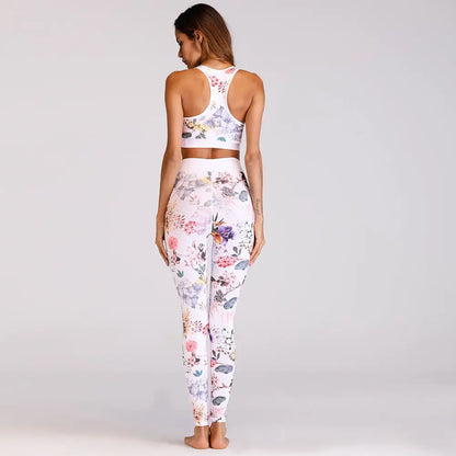 Women’s Floral Print Yoga Set - Bra &amp; Leggings Outfit