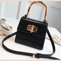 Women's Leather Shoulder Bag - Black
