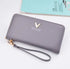 Women’s Long Zip Wallet and Handbag - Gray - Wallets