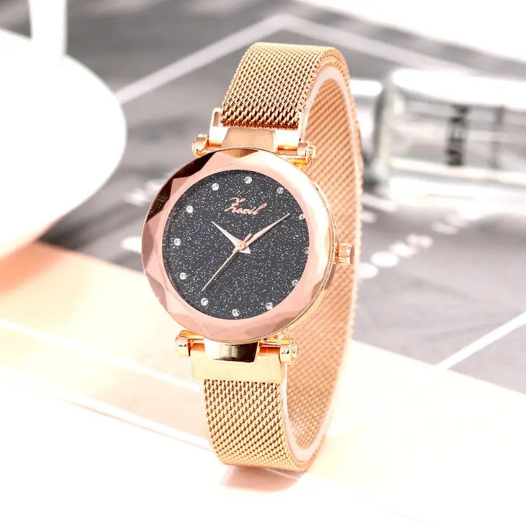 Gold Women's Mesh Band Quartz Watch