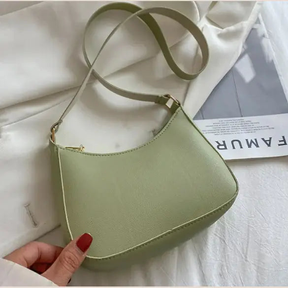 Women's Minimalist Shoulder Bag Olive Green