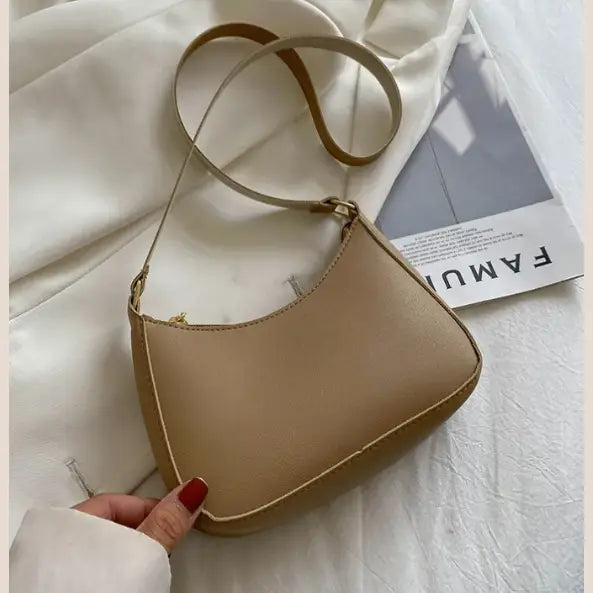 Women's Minimalist Shoulder Bag Tan Brown