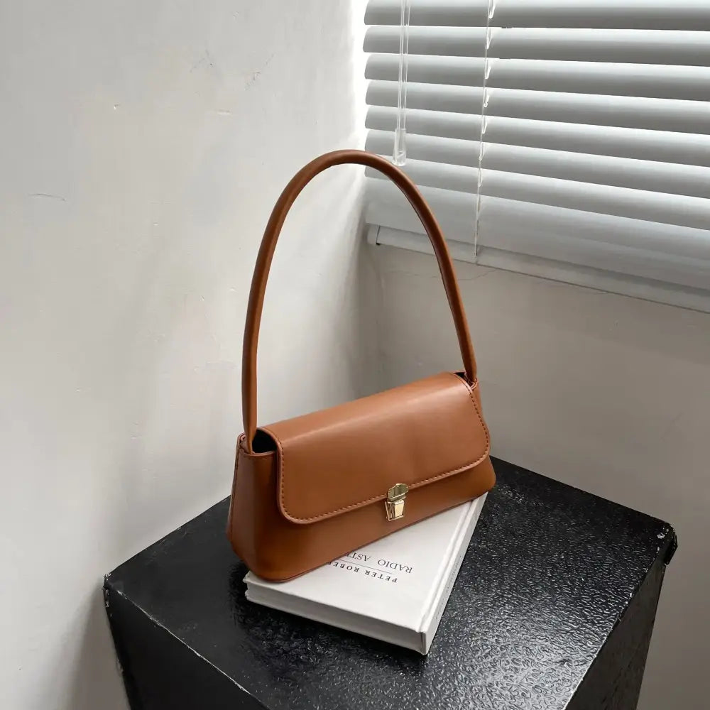 Women’s Shoulder Bag Handbag Retro Underarm Bag Fashion Simple Solid Color New Hand Shoulder Bag - Women’s Bags