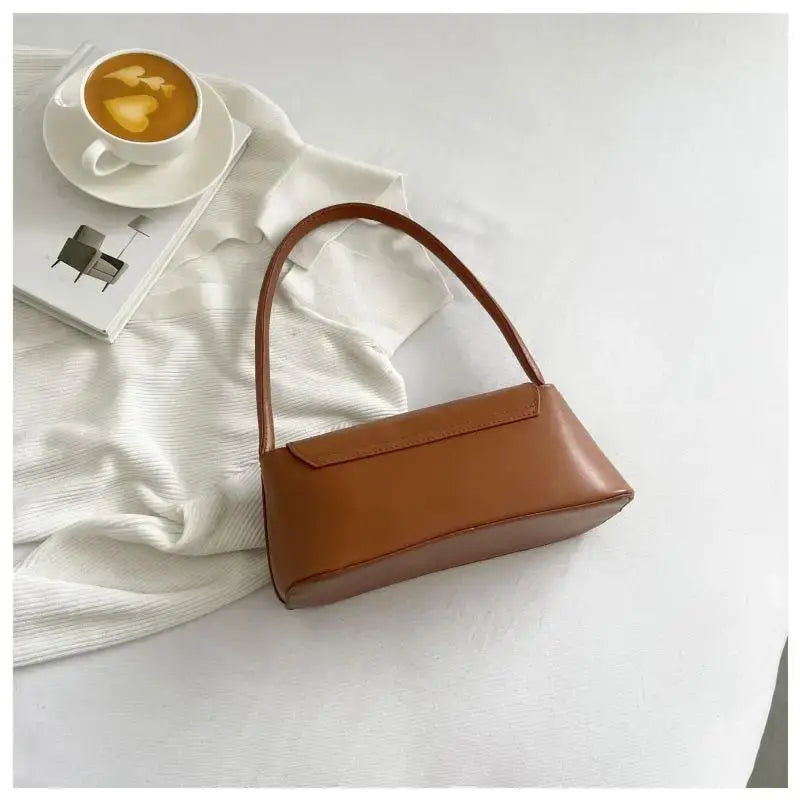 Women’s Shoulder Bag Handbag Retro Underarm Bag Fashion Simple Solid Color New Hand Shoulder Bag - Women’s Bags