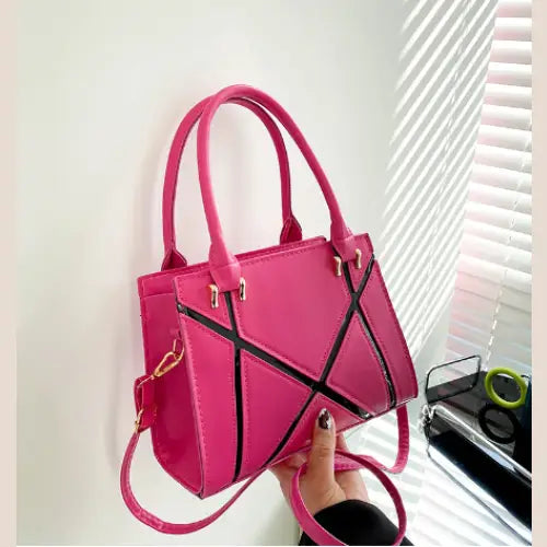 Women's Shoulder Bag in Pink Retro PU Leather