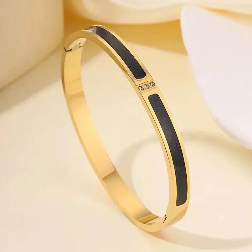 ZAKOL 5/1pcs Sparkling Zirconia Inlaid Stainless Steel Bracelet Set for Women Stackable Bangles Fashion Non Fading
